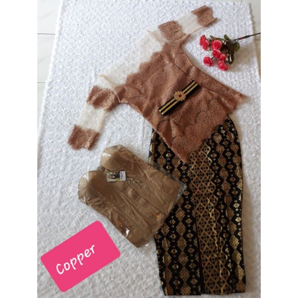 set kebaya bali rangrang modern brukat kekinian remaja dewasa