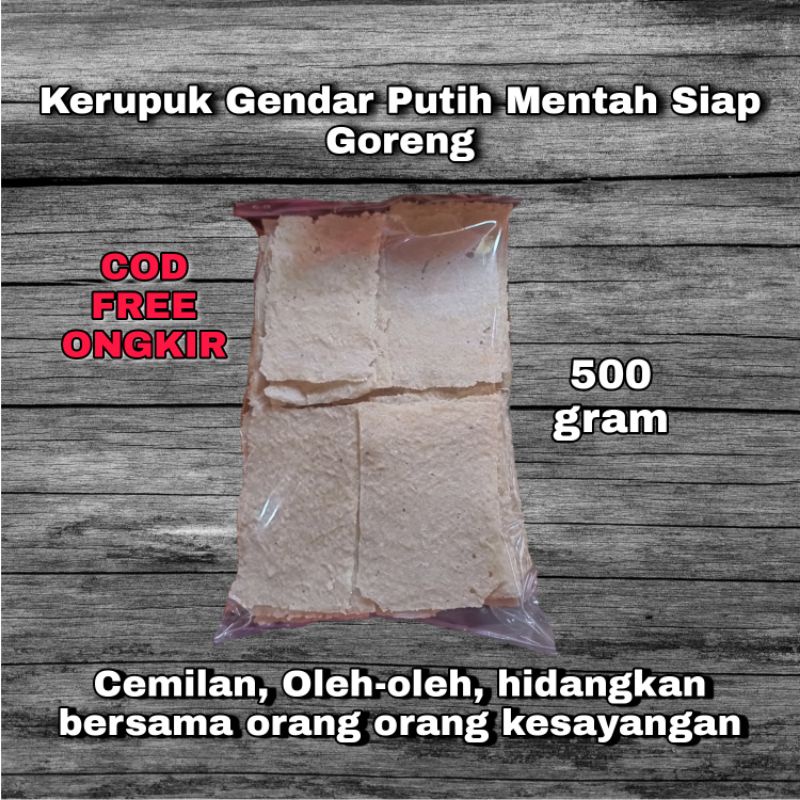 

kerupuk Keripik Gendar putih mentah 500 gram