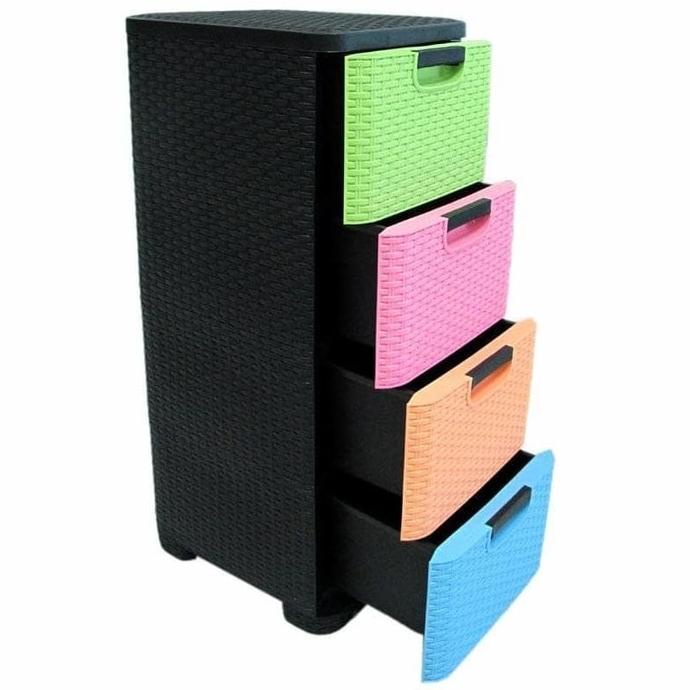 LEMARI PLASTIK TRIVIA 4 SUSUN CONTAINER LACI PLASTIK SUSUN 4 LACI