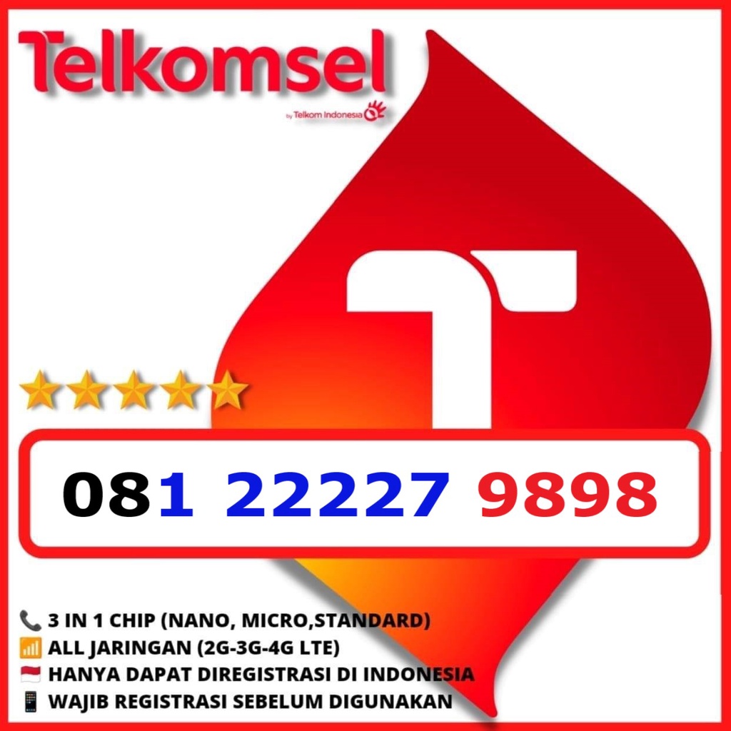 NOMOR CANTIK TELKOMSEL SIMPATI 4GLTE 9898