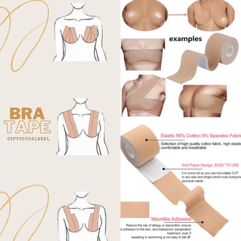 Jual Bra Tape Roll Premium Boob Body Breast Tapping Bra Penutup Payudara Perekat Solatip Bh