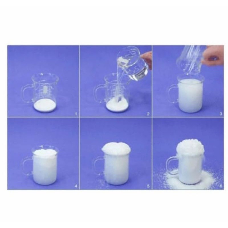 Snow Fake Salju Heboh Eceran Mainan Anak Saljuan Instant Buatan GROSIR PRAKARYA MALANG Bentuk Powder Bubuk Polymer Mudah Menyerap Air Penyerap Super Air Jadi Salju Hiasan Pohon Natal Syuting Film Edukasi Kerajinan Craft Kreatif Kesenian Art