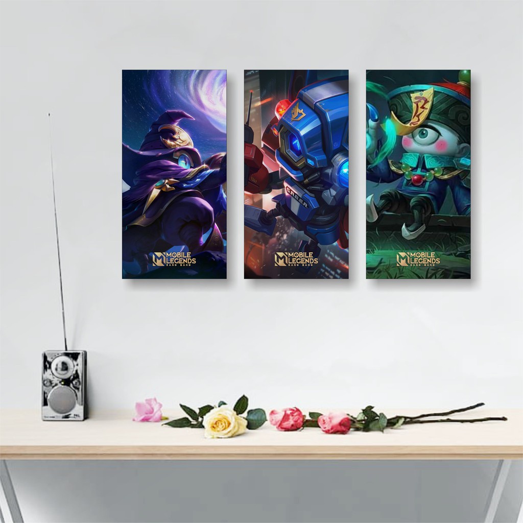 Poster Kayu Hiasan Dinding 15x30 Mobile Legends Cyclops