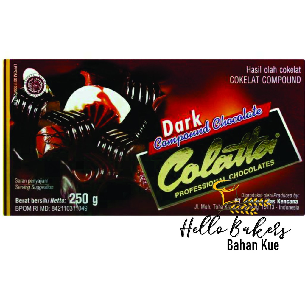 

DARK COMPOUND COLATTA KMS 250gr/coklat/Coklat Masak/Colatta Compound/Colatta/Dark Chocolate