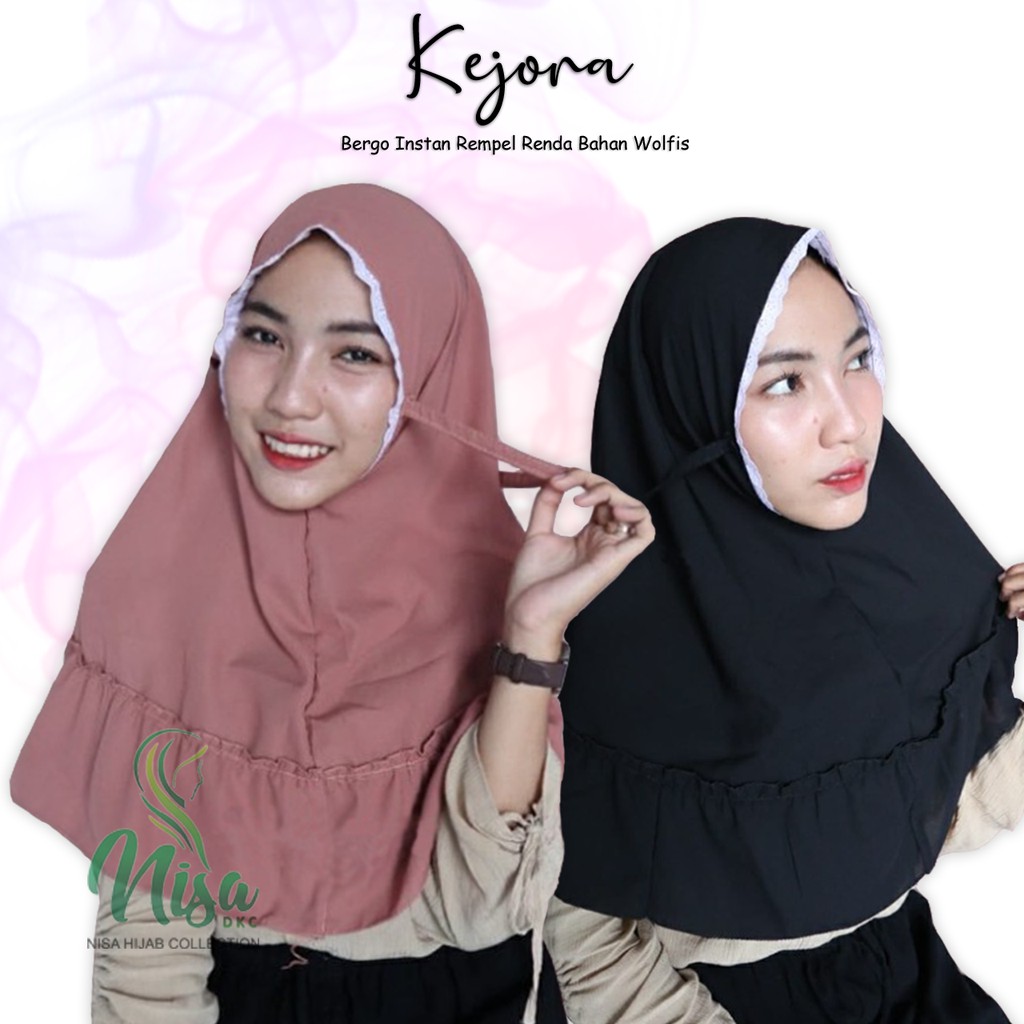 Bergo Kejora Renda Hijab Tali Wolfis Maryam Love