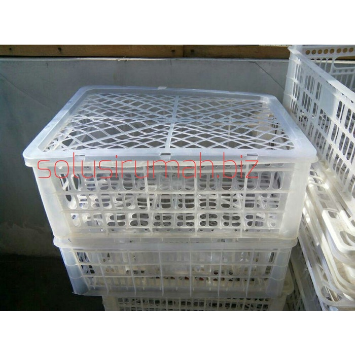 KERANJANG KOTAK BEKAS BUAH PUTIH +TUTUP 17*35*48 BASKET WADAH KOTAK