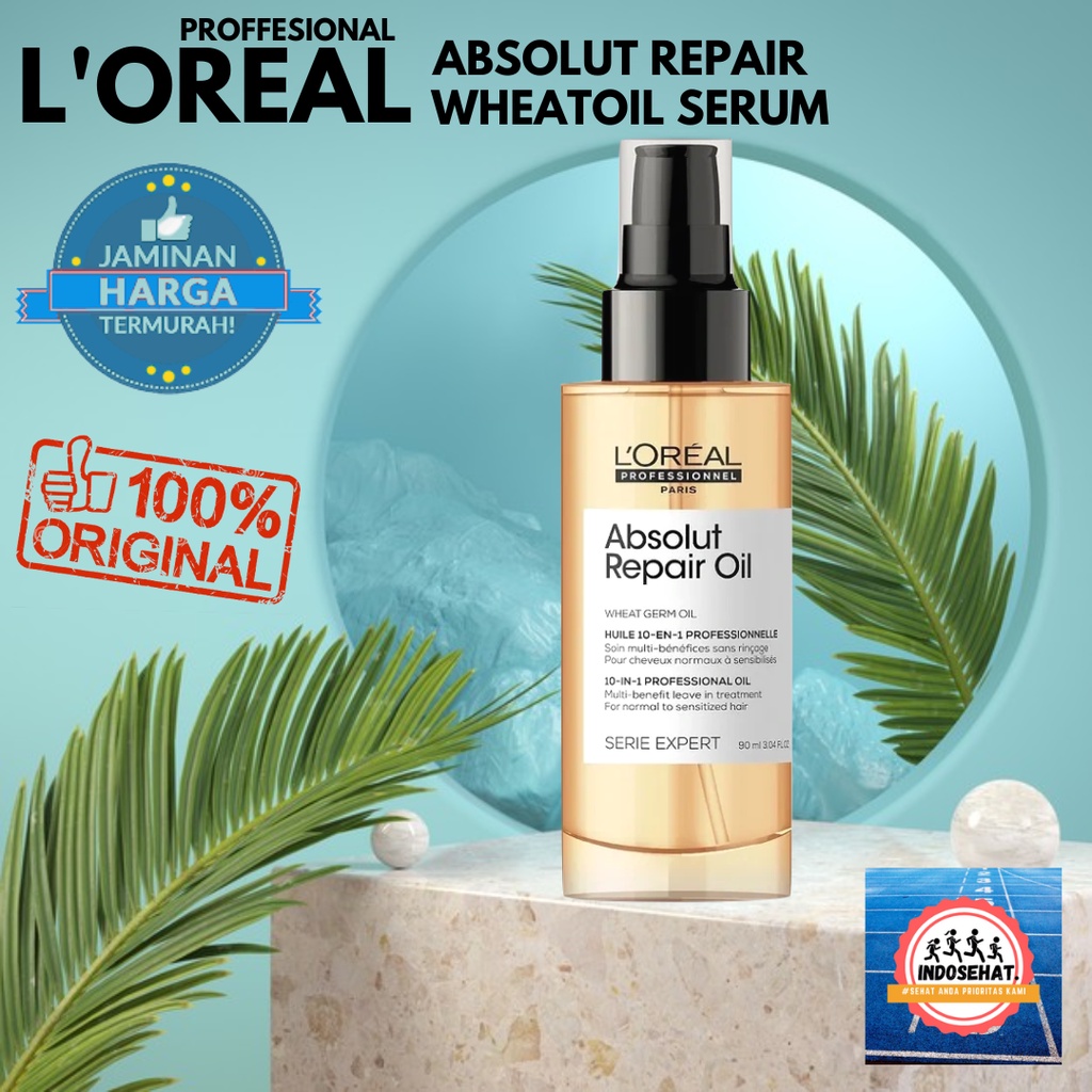 LOREAL Serie Expert Absolut Repair Hair Serum - Serum Perawatan Rambut Rusak Kering Bercabang 90 ml