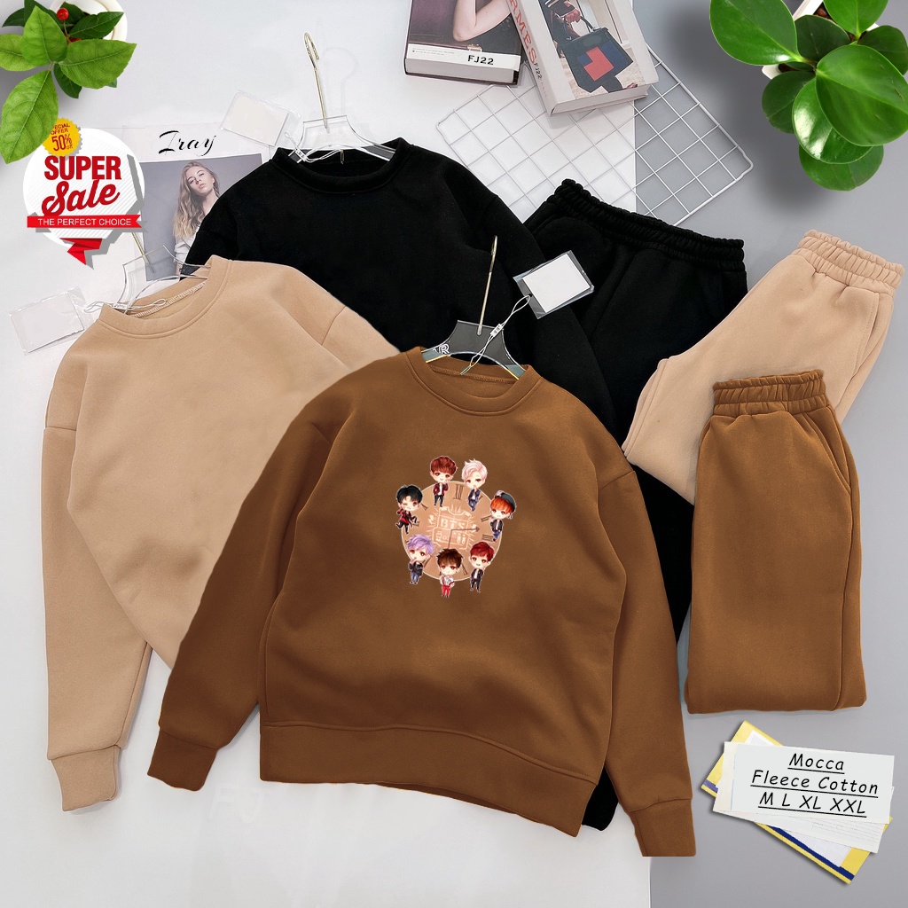 🅳🅵 Sweater BTS Time Korean Style | Sweter Pria &amp; Wanita | Dhea Fashion