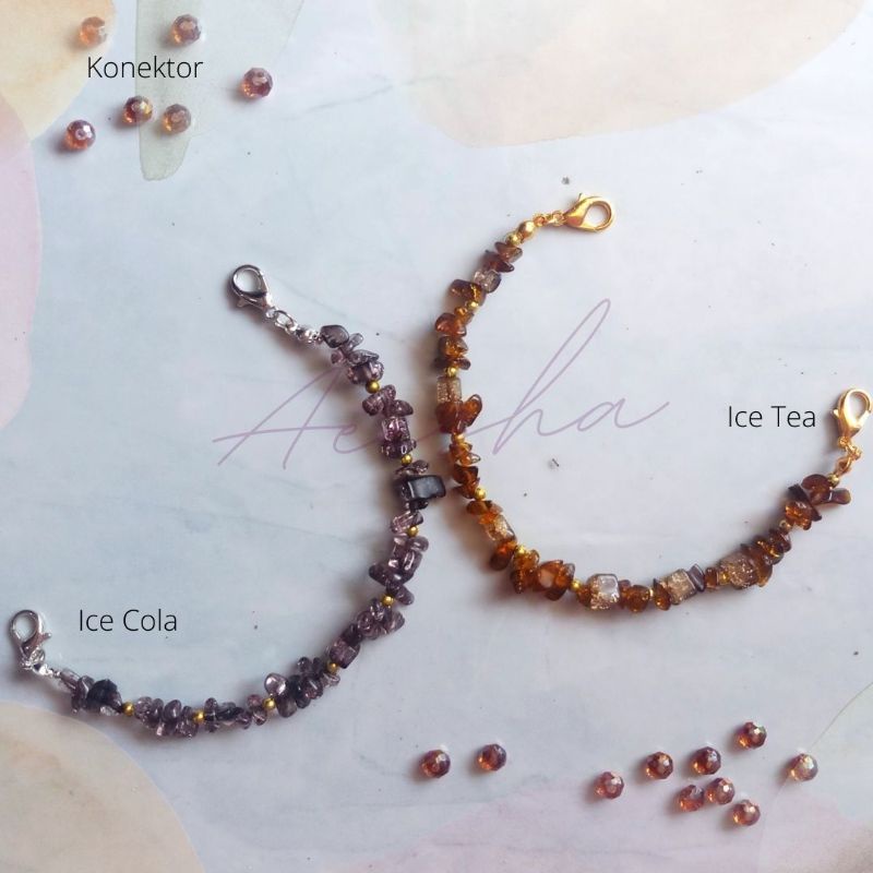 KONEKTOR MASKER HIJAB PESTA HITAM RANTAI BATU COKLAT COLA  TALI KALUNG MASKER AKSESORIS HIJAB MEWAH 