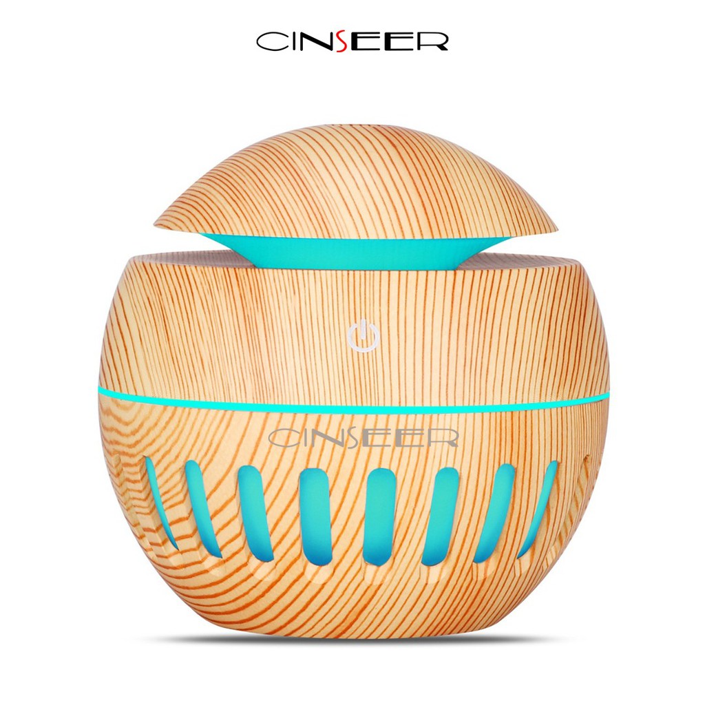 CINSEER humidifier air 130ml aromaterapi diffuser model bulat kecil garis no remote (tidak free oil)-Cinseer Garis Muda