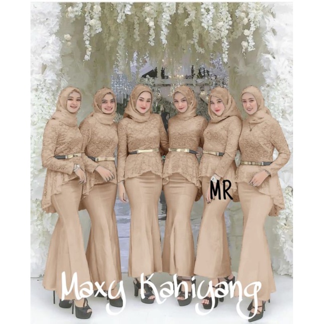 MAXY KAHIYANG, BRUKAT MOSCREPE, GAMIS HIJAB MUSLIM, MAXY DRESS, 2 UKURAN