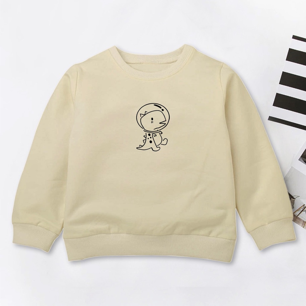 BORDIR DINO ON MET SWEATER ANAK FASHION ANAK CREWNECK ANAK - SWEATER ANAK PREMIUM