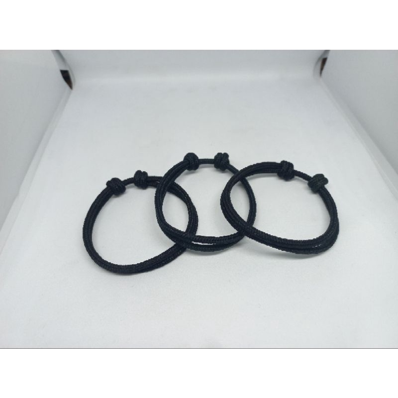 gelang tali prusik polos hitam 2,5mm