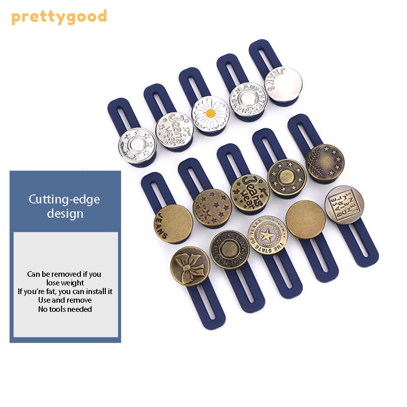 Metal Jeans Button Adjustable Removable Stapleless Untuk Wanita Tombol Logam Zinc Alloy Round Tack Buttons Aksesoris - PD