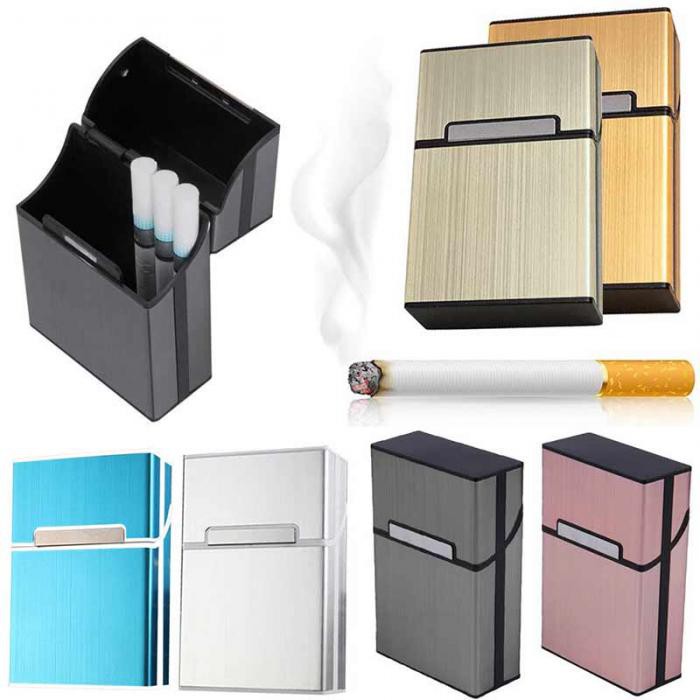 Firetric Kotak Bungkus Rokok Elegan Aluminium Cigarette Case - Black