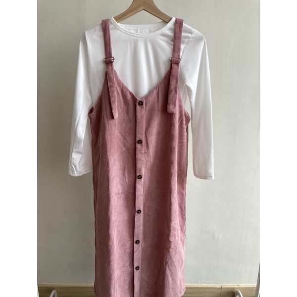 Belle Overall With Inner / Baju Terusan Set Wanita Import