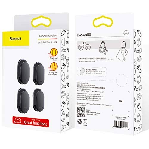 Baseus Gantungan Organizer Barang Mobil Car Hook Mount 4 PCS - ACGGBK-01 - Black