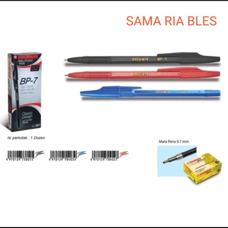 

pulpen snowman BP7 Hitam