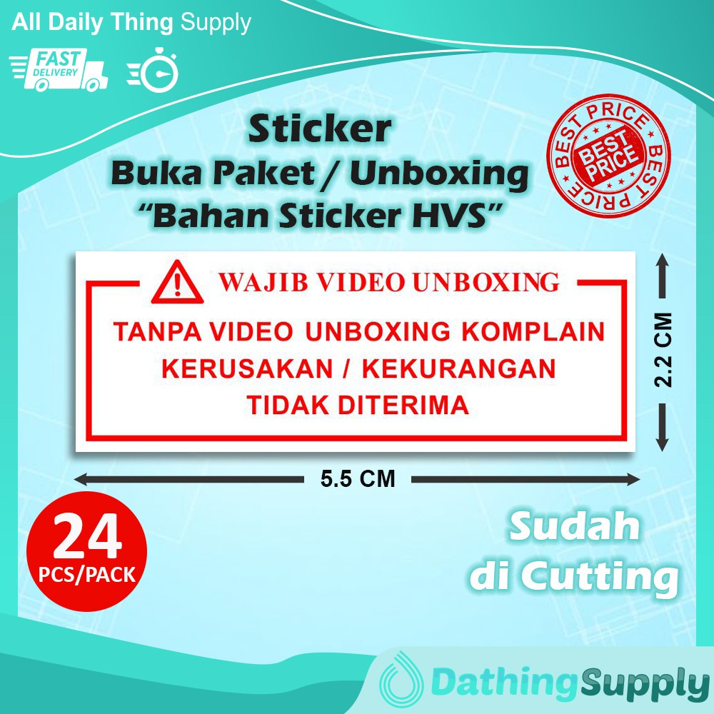 

Stiker Video Unboxing Sticker Berkualitas Harga Terjangkau Termurah Paling Murah RP 43 / PCS