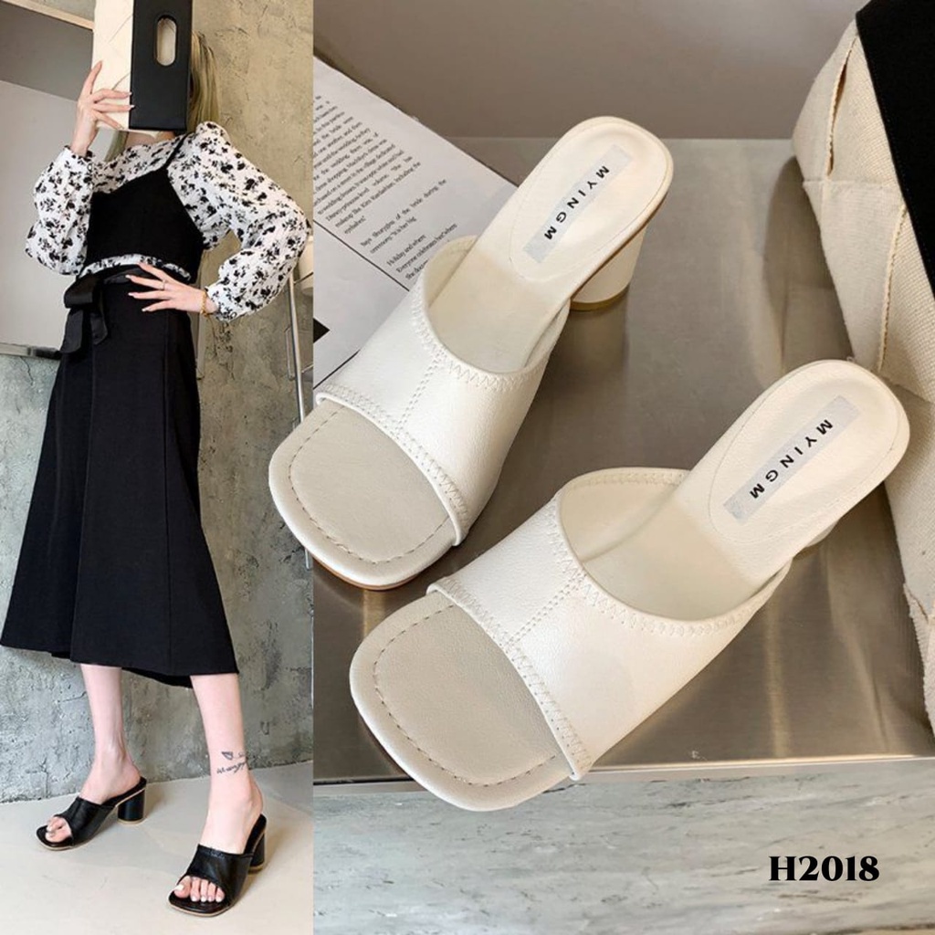 RESTOCK WYN HIGH HEELS SELOP FASHION KOREA H2018