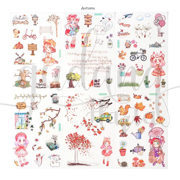 Stiker Cute Girls Series ISI 6 Sticker Lucu Banyak Motif DIY Scrapbook  GH 303811