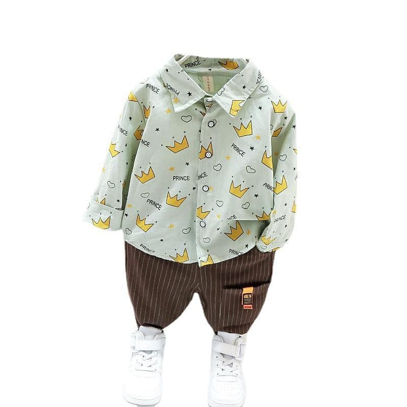Promo !! Setelan baju anak cowok / setelan 3in1 crown prince vest rajut ukuran  1-3tahun / Setelan formal anak import /Oneset baju anak keren