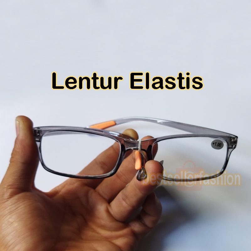 NEW TERMURAH Kacamata Plus (+) +1.00 s/d +3.00 Kacamata Baca Lensa PLus Pria Wanita Frame Kotak Persegi LENSA KACA Gagang Lentur Reading Glasses Unisex Kaca mata Baca PLus Kacamata Rabun Dekat Kaca mata Komputer