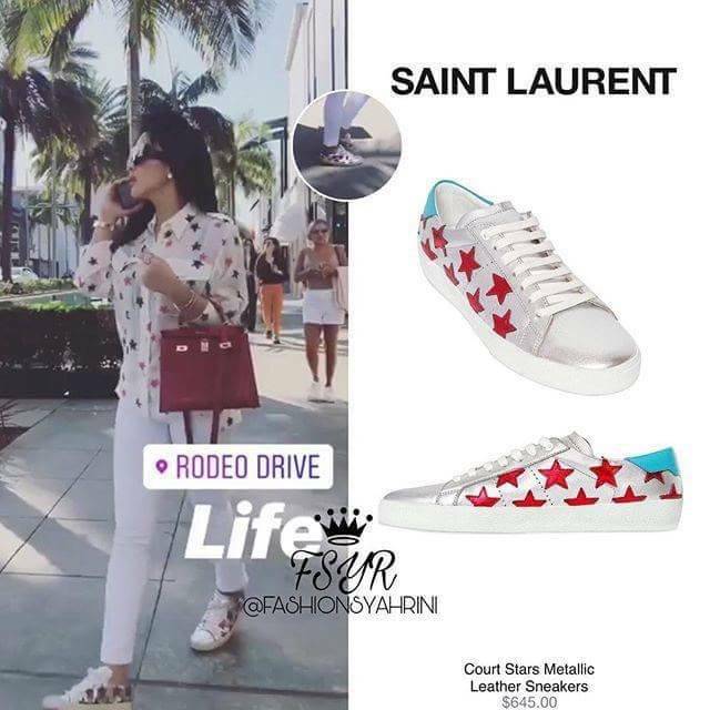 SEPATU WANITA-SEPATU KETS-SEPATU SYAHRINI YSL SAINT LAURENT COURT STAR METALIC