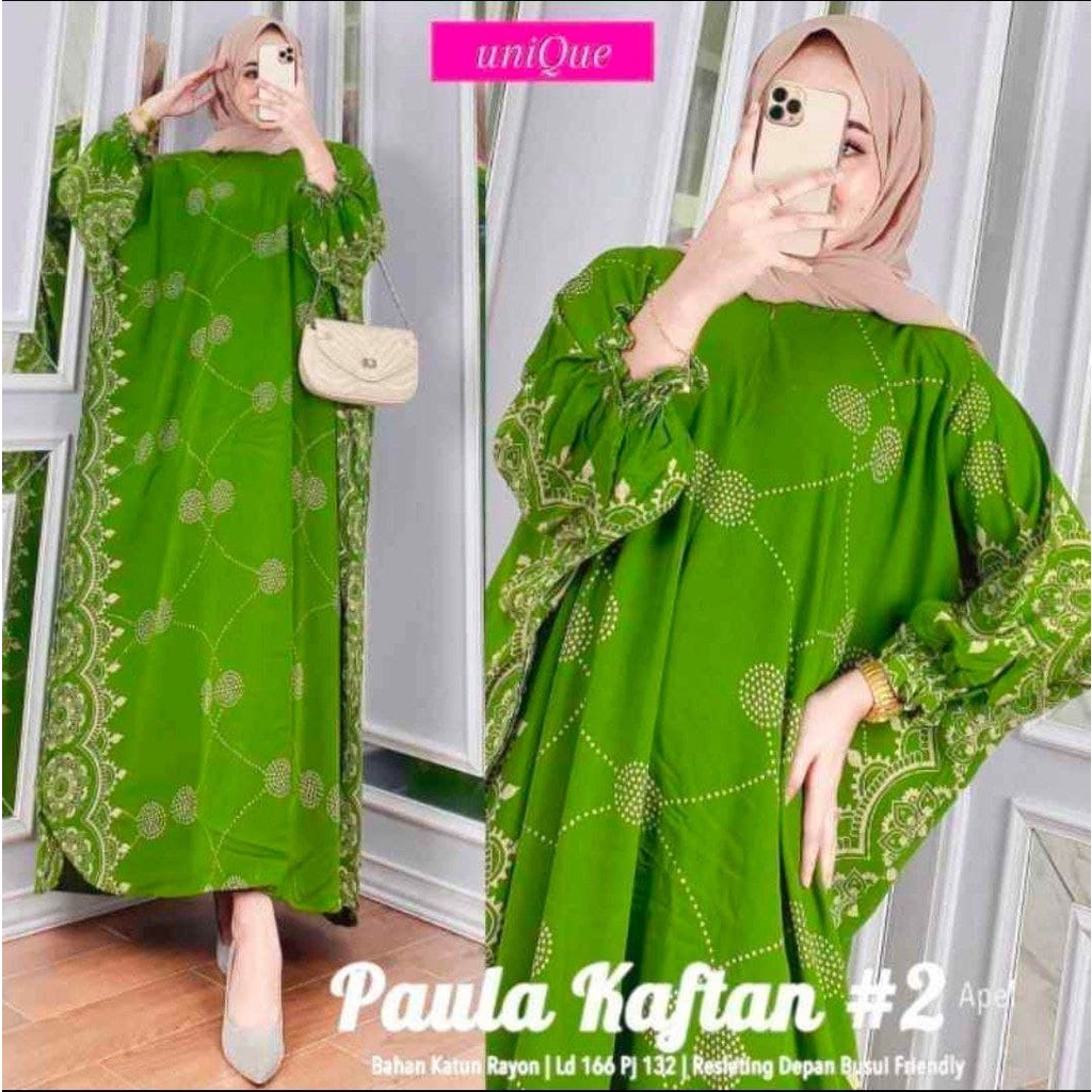 Kaftan Paula - Kaftan Wanita Jumbo Rayon Tie Dye Premium Gamis Dress Kekinian Bigsize LD 180 cm