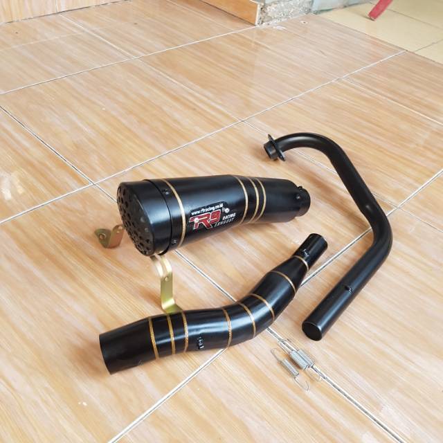 KNALPOT R9 H2 VIXION-VIXION NEW -VIXION R HITAM DOV MOTIF