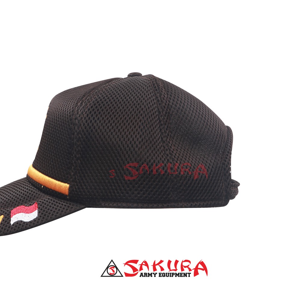 Topi Satpam Coklat Logo Kuning|Topi Satpam Baru Coklat Logo Kuning