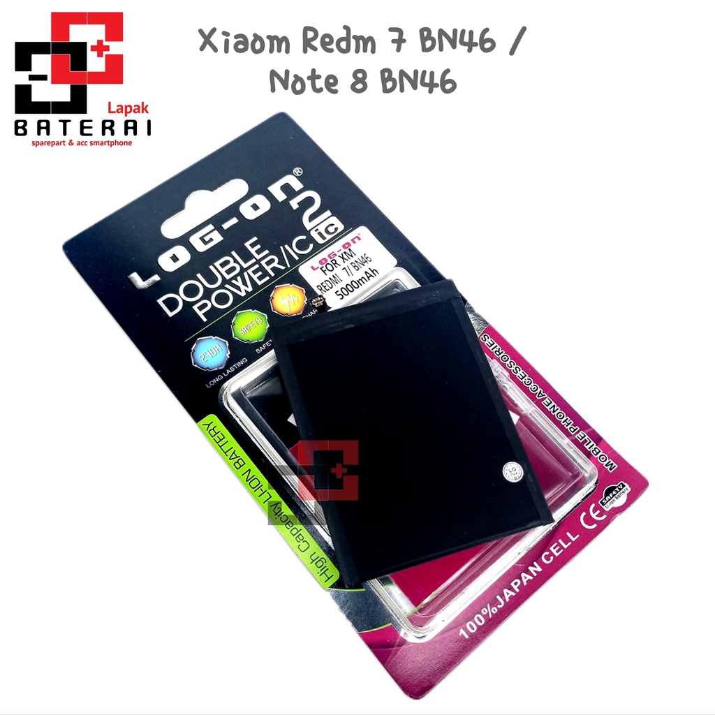 LOG - ON Baterai Xiaomi Redmi 7 BN46 | BN-46 Double IC Protection Battery Batre