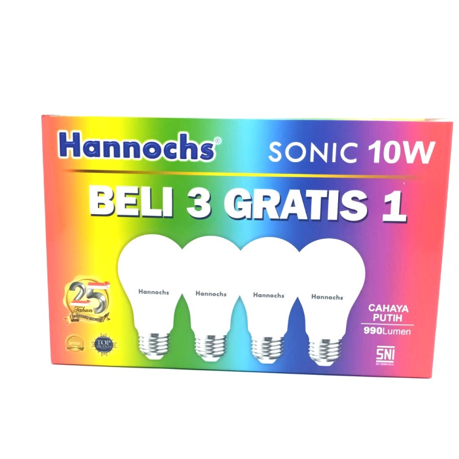 Lampu LED Hannochs Paket 10W Beli 3 Gratis 1 10 w 10 watt 10watt PUTIH