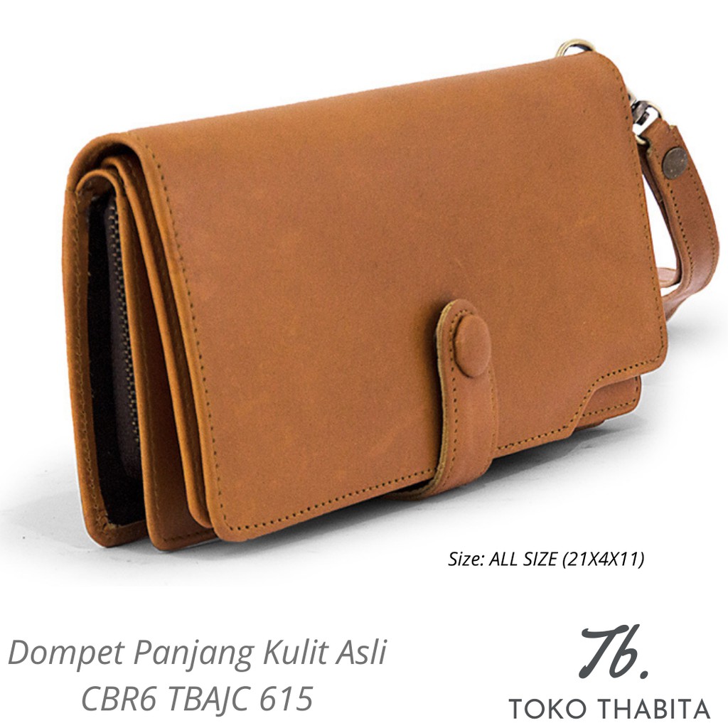 Dompet Panjang Pria Kulit Full Asli CBR 6 Original Kantong Banyak Sekat Slot Kartu