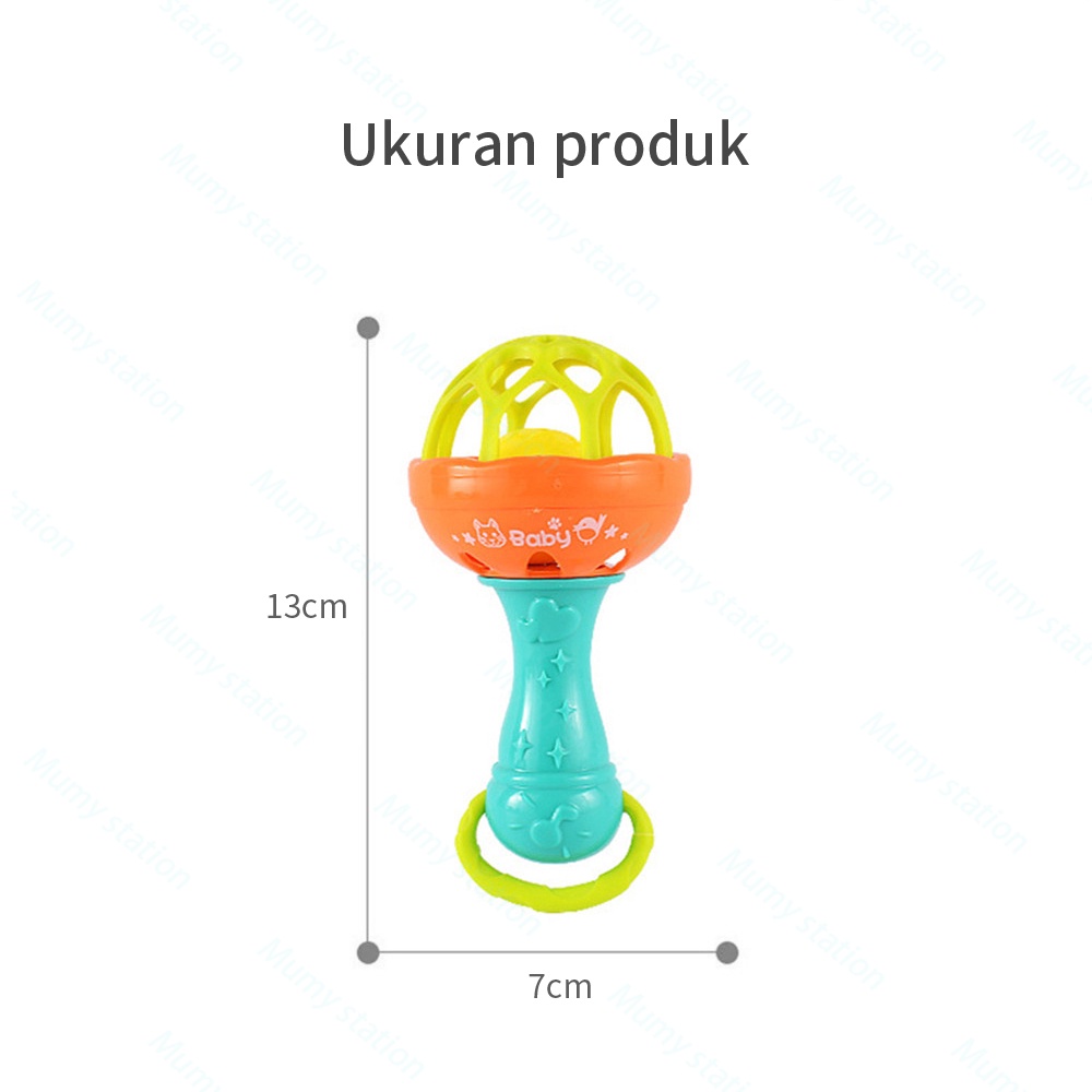 Mumystation  Rattle Bel Tangan dengan Suara / mainan rattle bayi untuk Hadiah Ulang Tahun