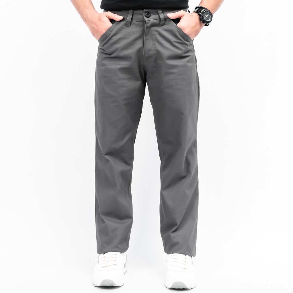 Gizmo Celana Chino Reguler Forthright Grey Loose pants Basic