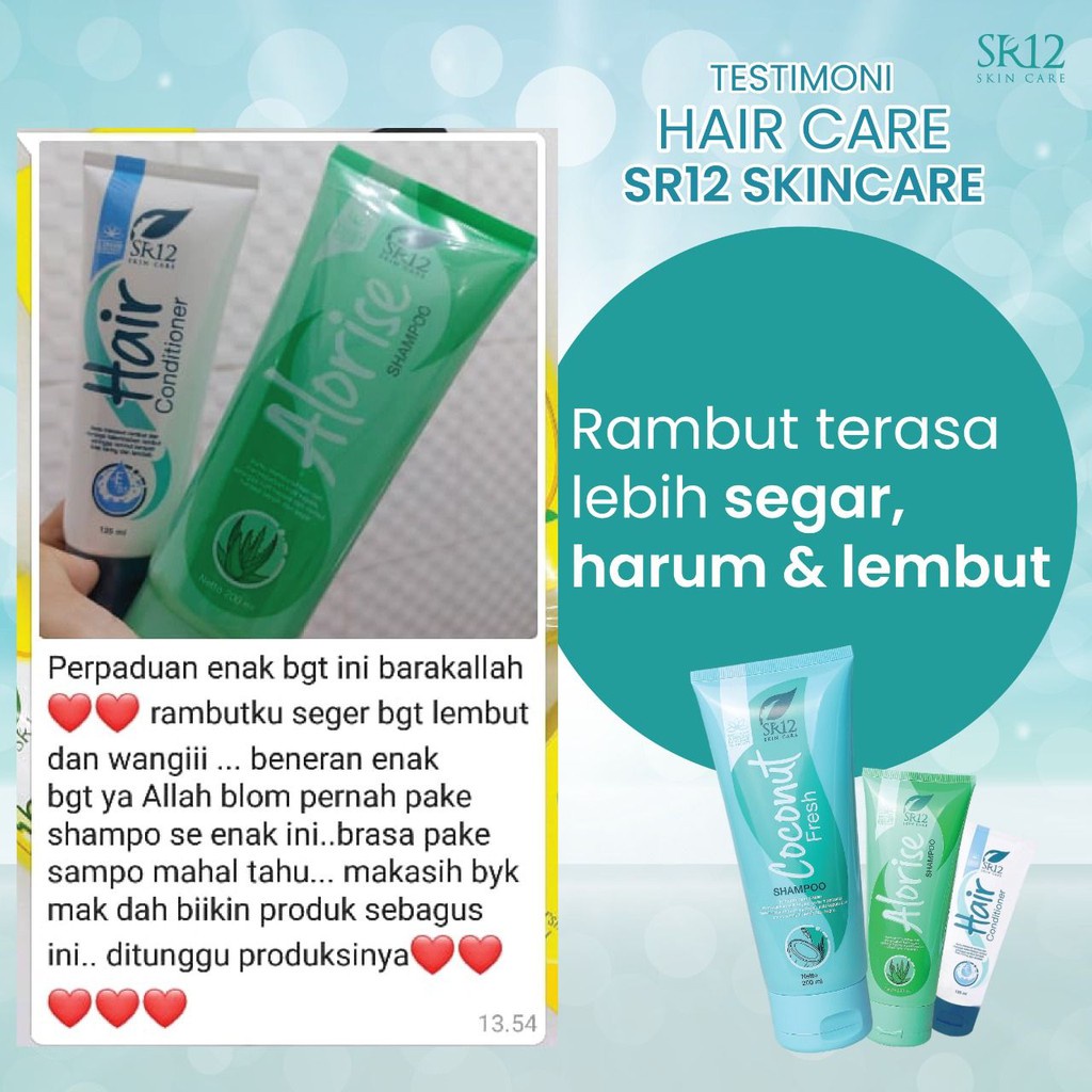 Hair Conditioner SR12 | Kondisioner Rambut dan Kulit Kepala | Perawatan Rambut | Shampoo &amp; Conditioner | Pengharum Rambut | Nutrisi Rambut | Pelembab Rambut | Penyegar Kulit Kepala | SR12 Herbal Skincare