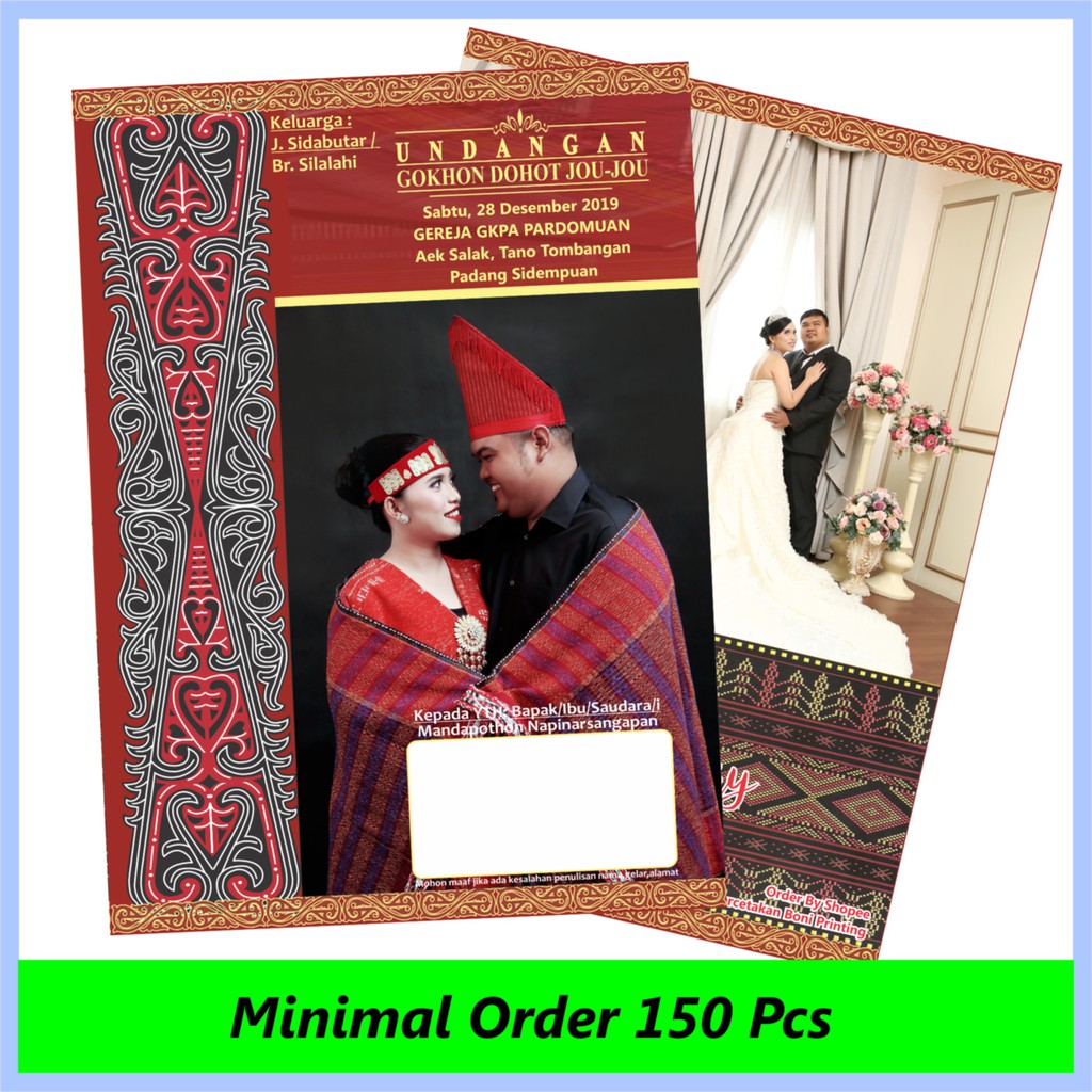 UNDANGAN BATAK MINIMAL ORDER 150 LEMBAR