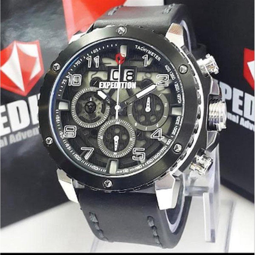 Ready Expedition E 6669 Silver Hitam - Jam Tangan Pria Original Murah
