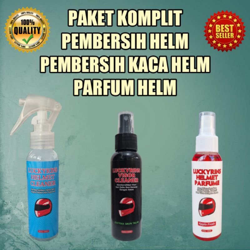 PAKET KOMPLIT PEMBERSIH HELM PEMBERSIH KACA HELM PARFUM HELM GRATIS LAP MICOFIBER