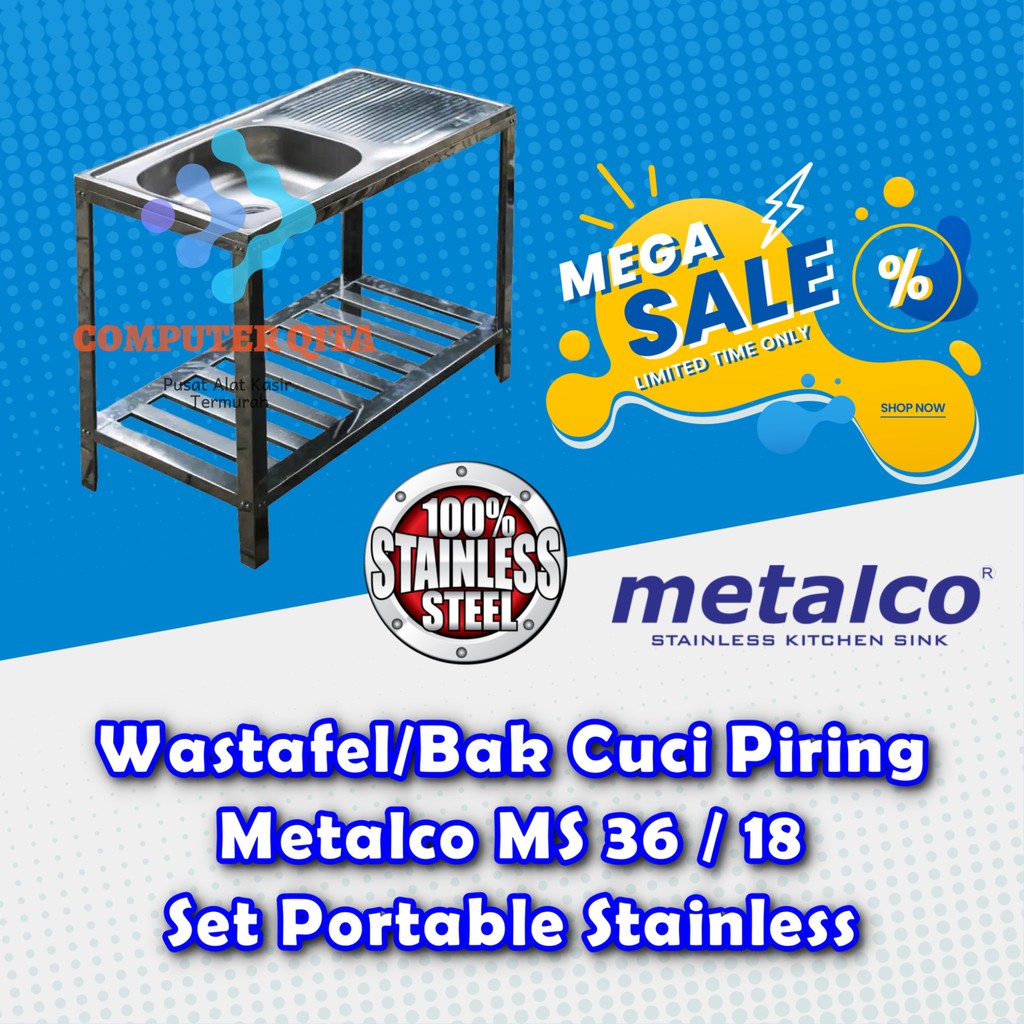 Westafel Wastafel - Bak / Tempat Cuci Piring Stainless Kaki anti karat