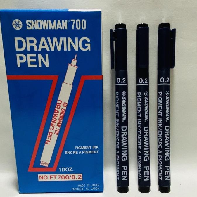 

DRAWING PEN SNOWMAN 0.2 NO.FT 700 ( HITAM ) / 1 BOX ISI 12 PCS