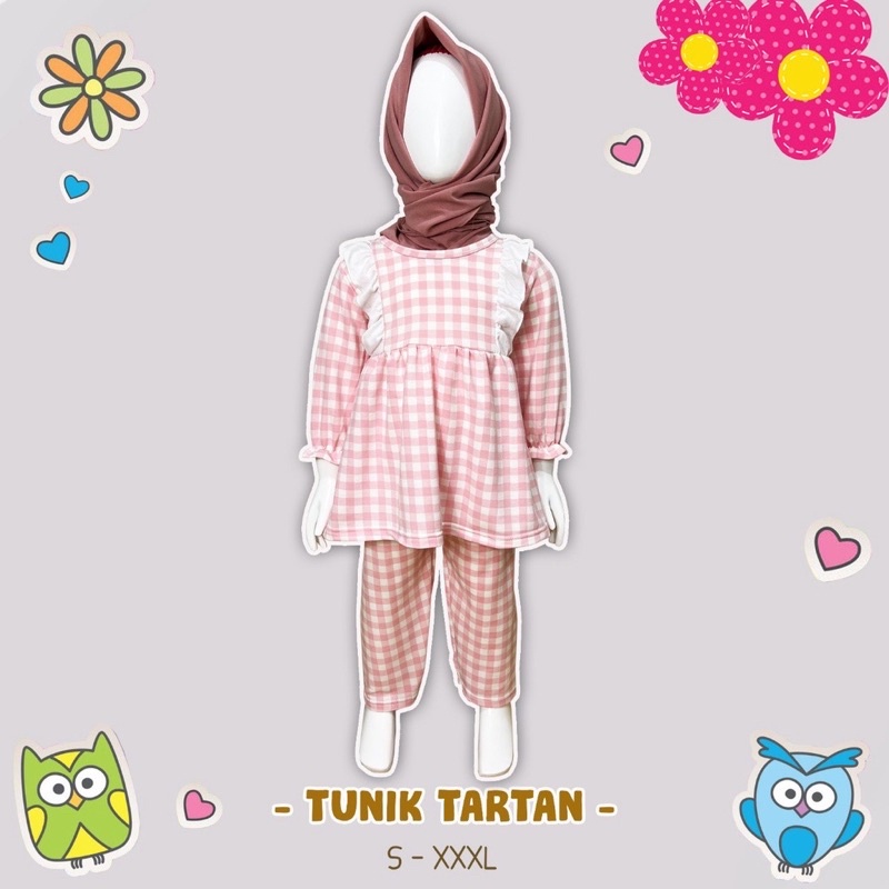 DK SETELAN TUNIK KOTAK Anak Perempuan / Raya Collection Tunic