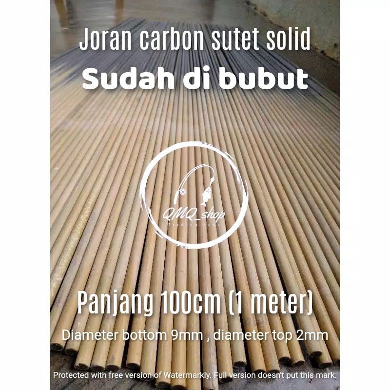 carbon sutet solid 100cm 9mm