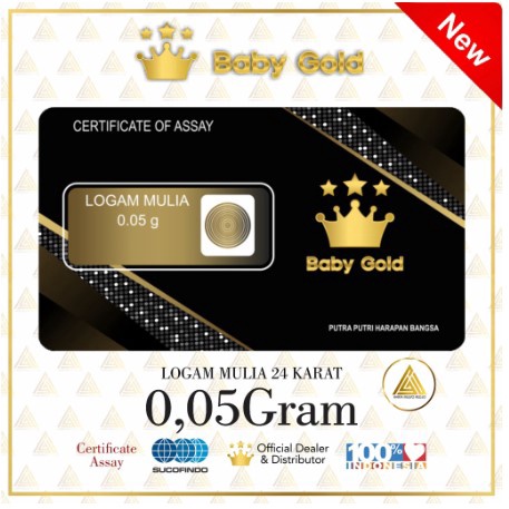 Baby Gold Emas Mini 0,05 gram Logam Mulia 24 Karat