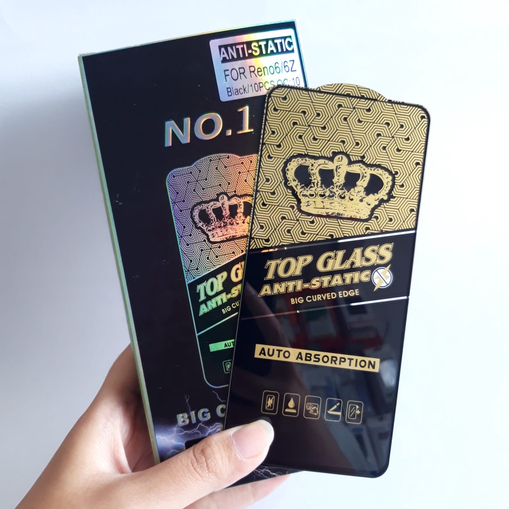 Tempered Glass Anti Static Top Glass DRW Oppo A3S A5s A15 A16 A53 A54 A9 2020 Reno 6 Tempered Tahan Banting