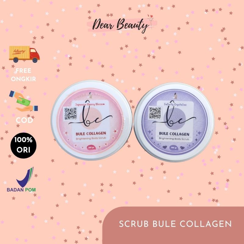 SCRUB BULE COLLAGEN 100% ORI UNTUK MENCERAHKAN DAN MEMUTIHKAN KEMASAN BARU BISA COD