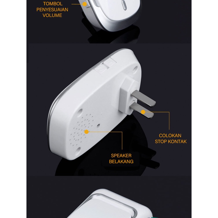 Bel Pintu * CACAZI * Wereless Kendali Jarak Jauh * Bel Panggilan Darurat