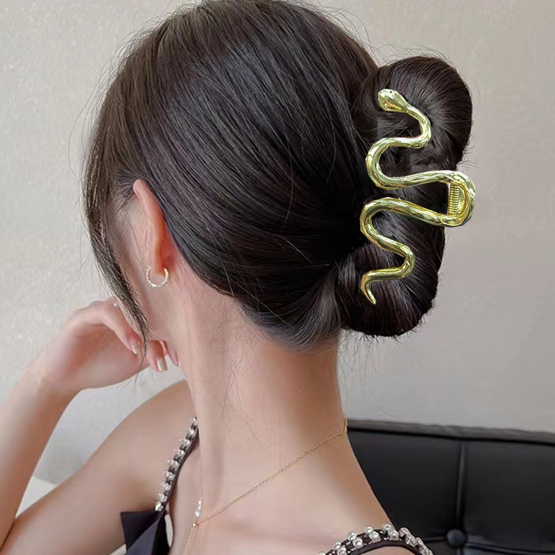 Jepit Rambut Bentuk Ular Bahan Alloy Gaya Korea Untuk Wanita