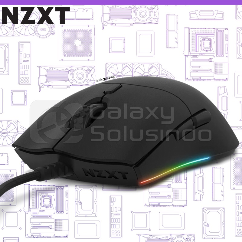 NZXT LIFT Lightweight Ambidextrous Gaming Mouse - Black